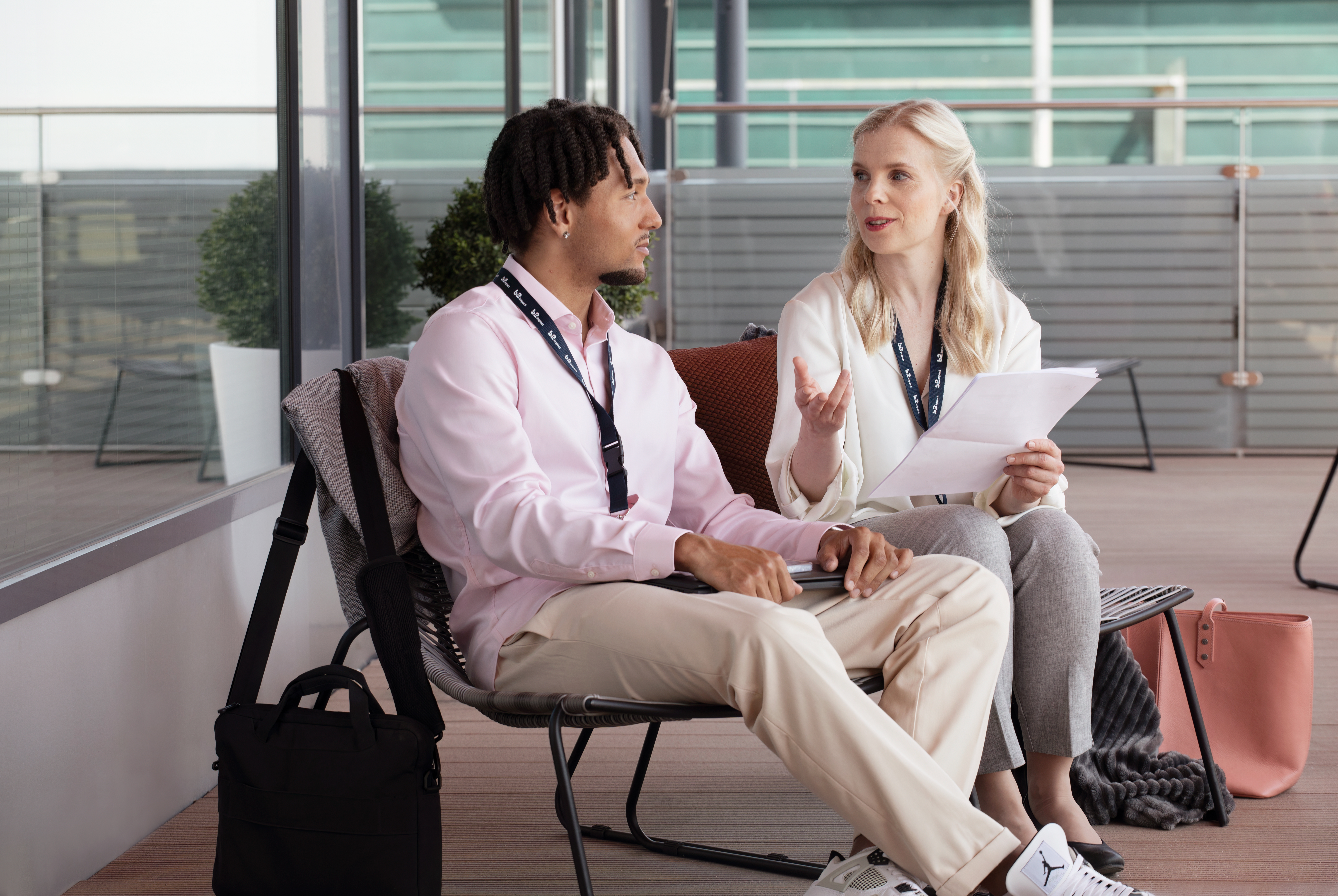 Man and woman in office environment